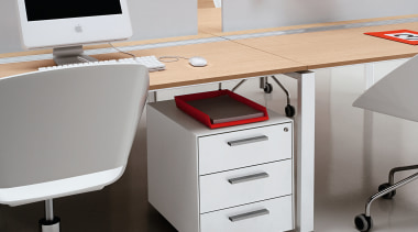 Image of the Pegaso office furniture which was angle, desk, drawer, furniture, office, office supplies, product, product design, table, white, gray