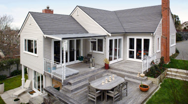 Have an older home? New shingles may be backyard, cottage, elevation, estate, facade, farmhouse, home, house, outdoor structure, porch, property, real estate, residential area, roof, siding, white, gray