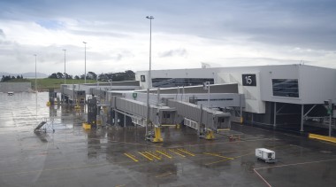 Images of the new arrivals hall and new airport, airport apron, airport terminal, infrastructure, jet bridge, sky, gray, white