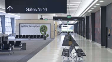 Image of the new Auckland Airport terminal which product design, gray