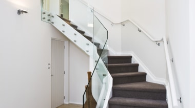 This project, developed by NZ built, focuses on architecture, ceiling, daylighting, floor, flooring, handrail, hardwood, home, house, interior design, property, real estate, stairs, wood, wood flooring, gray