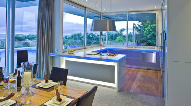 View of a kitchen with Fisher &amp; Paykel's interior design, real estate, window, gray, teal