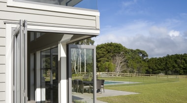 Image of Rylock windows and doors installed high-end architecture, estate, facade, home, house, real estate, window, gray