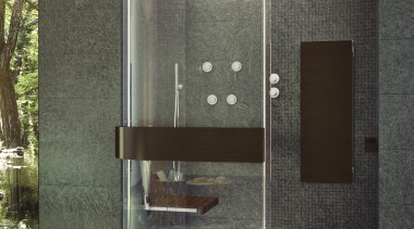 View of a bathroom which features The Expose bathroom, plumbing fixture, gray, black