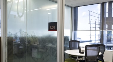 interior view of the Westpac offices featuring windows door, floor, glass, interior design, window, gray