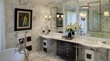 View of a luxury bathroom which features marble bathroom, countertop, home, interior design, room, gray