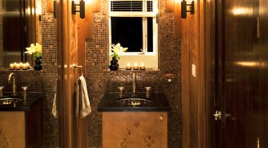 View of a powder room which features a bathroom, ceiling, home, interior design, lighting, room, brown, orange