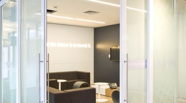 Internal view of 3M Head Office part of daylighting, door, glass, interior design, window, white