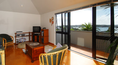 View of the top floor prior to renovation. apartment, estate, living room, property, real estate, room, gray