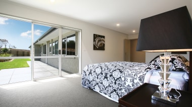 View of master bedroom of this Platinum Homes architecture, bedroom, ceiling, estate, home, house, interior design, property, real estate, room, suite, window, gray, white