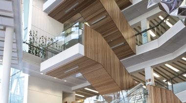 Hawkins Interiors were responsible for providing an interior apartment, architecture, building, ceiling, condominium, daylighting, interior design, lobby, mixed use, stairs, gray, white