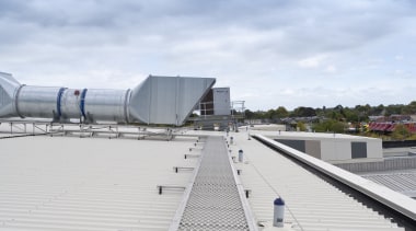 View of the Monkey toe platform on the architecture, building, cloud, daylighting, daytime, fixed link, line, outdoor structure, roof, sky, structure, white, teal