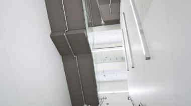 View of the 8 Nugent development. - View architecture, daylighting, glass, handrail, house, interior design, line, product design, stairs, window, gray, white