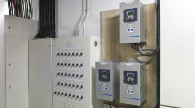 View of the complex intelligent lighting system installed product, product design, system, gray, white