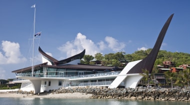 With its distinctive sail and keel forms, the sea, sky, tourism, water, teal