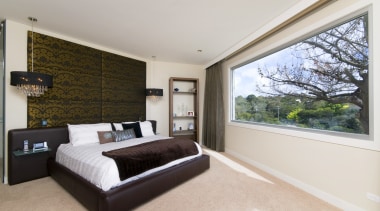 view of the master bedroom in this home architecture, bedroom, ceiling, estate, floor, home, house, interior design, property, real estate, room, window, gray