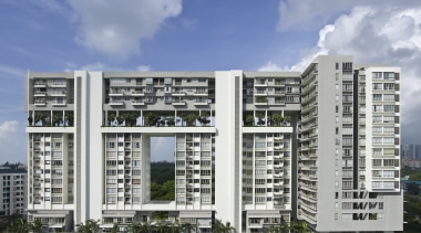 Exterior view of the apartment - Exterior view apartment, building, commercial building, condominium, corporate headquarters, elevation, facade, home, metropolitan area, mixed use, property, real estate, residential area, sky, tower block, urban design, gray