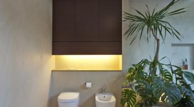 View of a renovated master suite with bathroom, bathroom, interior design, product design, gray