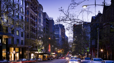 Night on Collins St - Night on Collins architecture, blue, building, city, cityscape, daytime, downtown, evening, house, infrastructure, landmark, light, light fixture, lighting, metropolis, metropolitan area, mixed use, neighbourhood, night, plant, residential area, road, sky, skyscraper, street, street light, town, tree, urban area, winter, blue