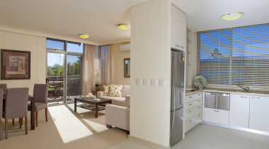 View of kitchen at the St Peter's Green apartment, floor, interior design, property, real estate, gray