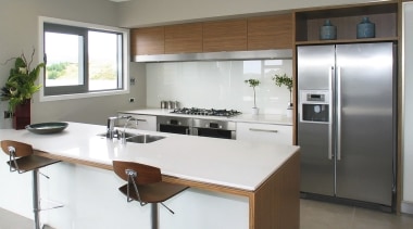 View of a kitchen which was designed by cabinetry, countertop, cuisine classique, interior design, kitchen, real estate, white, gray