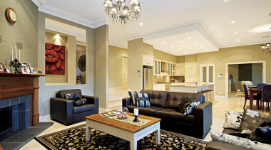 View of this contemporary home by Fairlight Developments ceiling, home, interior design, living room, real estate, room, white