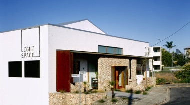 Exterior view of the Light Space office which architecture, building, elevation, facade, home, house, property, real estate, residential area, sky