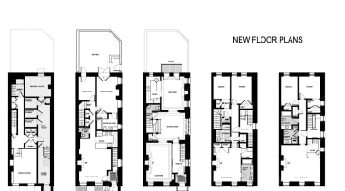 This house was remodeled by Architect Brian J. black and white, design, diagram, drawing, floor plan, font, line, monochrome, plan, product design, structure, text, white
