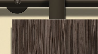 View of sliding doors from Amba Products. - product design, wood, black, yellow