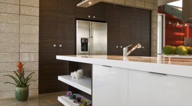 View of a kitchen designed by Celia Visser cabinetry, countertop, interior design, kitchen, product design, brown, gray