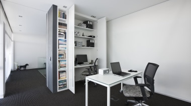 View of a bedroom which can be converted furniture, interior design, office, product design, real estate, white