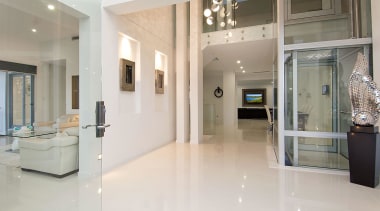 View of home by Balmoral Homes featuring trickling ceiling, floor, flooring, interior design, lobby, real estate, gray