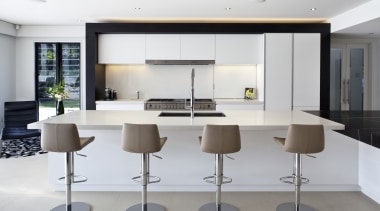 Kitchen designed by Leonie Von Sturmer of Von furniture, interior design, kitchen, product design, table, white