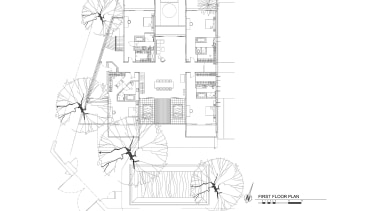 This house was designed by Dr Tan Loke angle, area, black and white, design, diagram, drawing, floor plan, line, line art, monochrome, plan, product, product design, sketch, structure, white