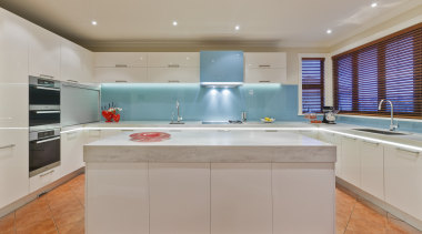 Designer Mal Corby. Corian Clam Shell bench top. cabinetry, countertop, estate, interior design, kitchen, real estate, room, gray