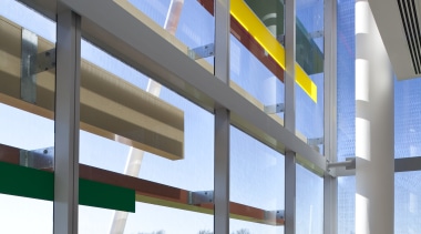 View of Claudlands Arena, Hamilton. - View of architecture, building, corporate headquarters, daylighting, facade, structure, window, gray