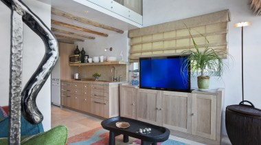 This homes' kitchen was designed by Mick De interior design, living room, real estate, gray