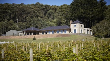 Exterior of home by Stonehaven Homes. - Exterior agriculture, cottage, estate, farm, farmhouse, field, grass, house, landscape, nature, plant, real estate, rural area, sky, tree, village, brown