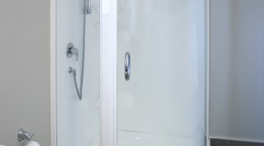 This shower unit was designed by Showerdome. - angle, bathroom, plumbing fixture, product design, shower, gray