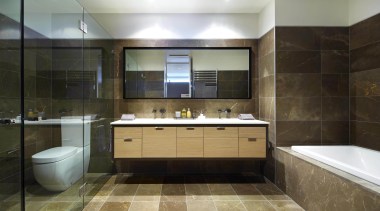 View of bathroom at The Residence, Hyde park, bathroom, estate, interior design, property, room, black