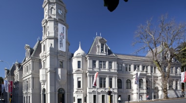 Auckland Art Gallery - Auckland Art Gallery - building, city, classical architecture, daytime, downtown, estate, facade, house, landmark, mansion, metropolis, metropolitan area, neighbourhood, sky, street, town, town square, blue, gray