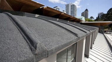 Auckland Waterproofing ensured that this, the Auckland Art architecture, automotive exterior, daylighting, facade, outdoor structure, real estate, roof, window, gray