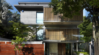 This home was designed with environmental principals in architecture, building, condominium, facade, home, house, neighbourhood, property, real estate, residential area, black