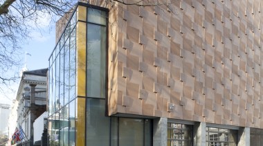 The precast concrete panels for the Q theatre architecture, building, city, commercial building, condominium, facade, house, metropolitan area, mixed use, neighbourhood, real estate, residential area, gray