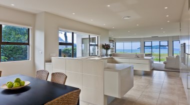 View of contemporary open plan room with light apartment, architecture, ceiling, estate, home, house, interior design, living room, penthouse apartment, property, real estate, window, gray