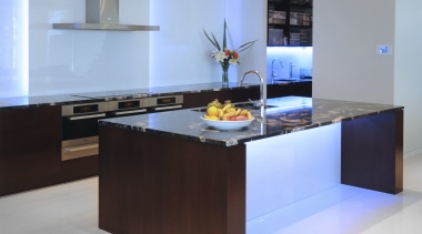 View of contemporary kitchen by Neo Design with cabinetry, countertop, interior design, kitchen, product design, table, gray