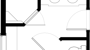 HINES Sons Bathroom Floorpan - HINES Sons Bathroom angle, area, black, black and white, design, diagram, drawing, font, line, line art, monochrome, product design, square, text, white, white