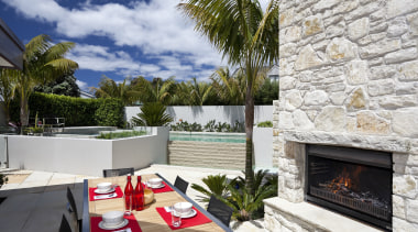 Gather round  Nouveau fire by Warmington - estate, home, house, property, real estate, villa, white, gray