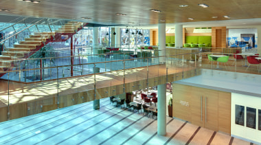 View of walkway with turquoise lighting. - View leisure, leisure centre, recreation, sport venue, swimming pool, teal