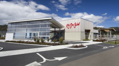 View of exterior - View of exterior - building, commercial building, corporate headquarters, facade, mixed use, property, real estate, sky, gray